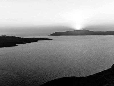 Santorin, coucher de soleil à Fira