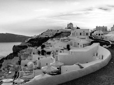 Santorin, lumières du soir sur oia